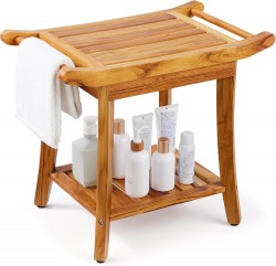 Vevor Teak Shower Bench with Handles 