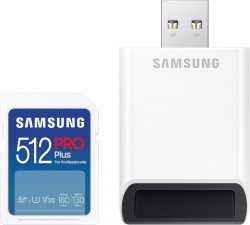 Samsung Pro Plus Full Size 512GB SDXC Memory Card + Reader $29 at Amazon