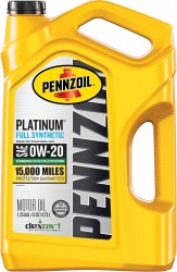 5-Qt Pennzoil Platinum 0W-20 Full Synthetic Motor Oil 