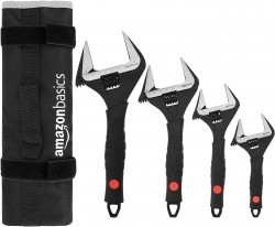 Amazon Basics 4-Piece Adjustable Plumbing Wrench Set 