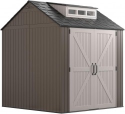 Rubbermaid 7' x 7' Large Resin Outdoor Storage Shed With Floor 