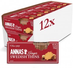 12-Pack 5.25oz Annas Pepparkakor Swedish Thins 