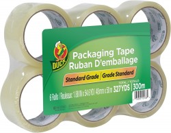 Duck Brand Standard Packaging Tape Refills 6 Roll Pack 