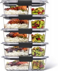 Rubbermaid Brilliance 2.85-Cup Meal Prep Container 5-Pack 