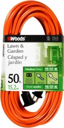 Woods 50-Foot 16/2 SJTW General Purpose Extension Cord 