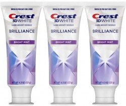 Crest 3D White Brilliance Bright Mint Teeth Whitening Toothpaste 3-Pack 