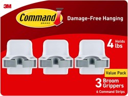 3-Pack Command Broom and Mop Grippers 