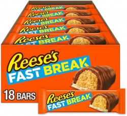 18-Pack REESE'S FAST BREAK Peanut Butter Nougat Candy Bars 