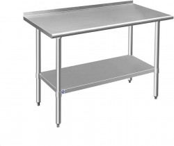 ROCKPOINT 48" x 24" Stainless Steel Table w/ BackSplash 