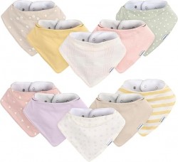 Gerber Baby Unisex Bandana Bibs 10-Pack, Multi Pink, One Size 