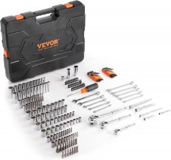 VEVOR 205-Piece SAE & Metric Mechanics Tool Set 